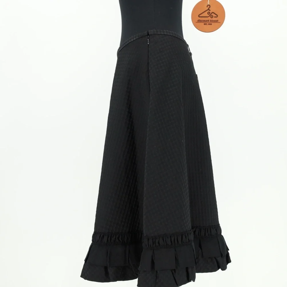 Max Studio Leon‎ Max Limited Edition Textured Ruffle Hem Skirt Size 4 Lined $458